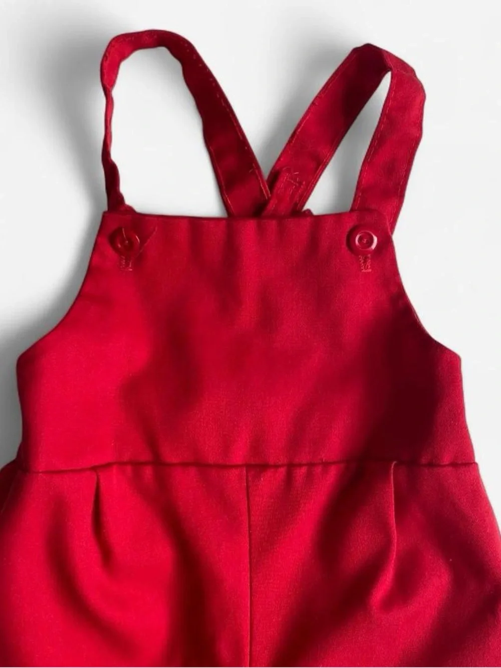 Vintage Kids Bright Red Crossback Overalls